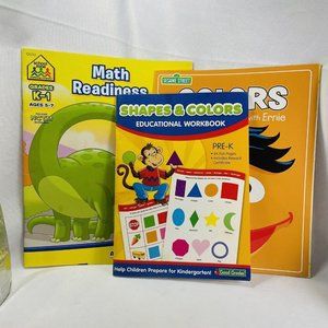 Pre-1st Grade Learning Books Shapes Colors Math Children Eduction Ready